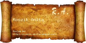 Roszik Anita névjegykártya