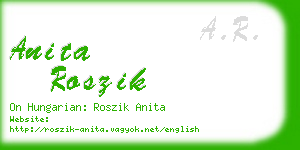 anita roszik business card